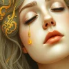 Aesthetic Gold Tears Art Diamond Painting