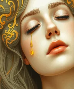 Aesthetic Gold Tears Art Diamond Painting