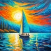 Aesthetic Sailboat At Sunset Art Diamond Painting