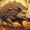 Aesthetic Scary Boar Art Diamond Painting