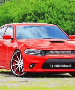 Aesthetic Scat Pack Charger Red Art Diamond Painting