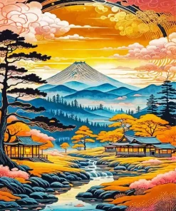 Aesthetic Scenery Of Village Art Diamond Painting
