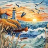 Aesthetic Seascape Boat Art Diamond Painting