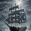 Aesthetic Ship In The Moonlight Art Diamond Painting