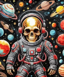 Aesthetic Skull Astronaut Diamond Painting