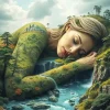 Aesthetic Sleeping Lady Diamond Painting