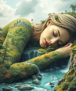 Aesthetic Sleeping Lady Diamond Painting