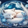 Aesthetic Sleeping White Fox Diamond Painting