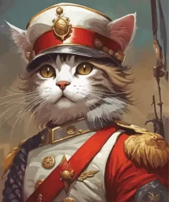 Aesthetic Soldier Cat Art Diamond Painting