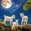Aesthetic White Goats Diamond Painting
