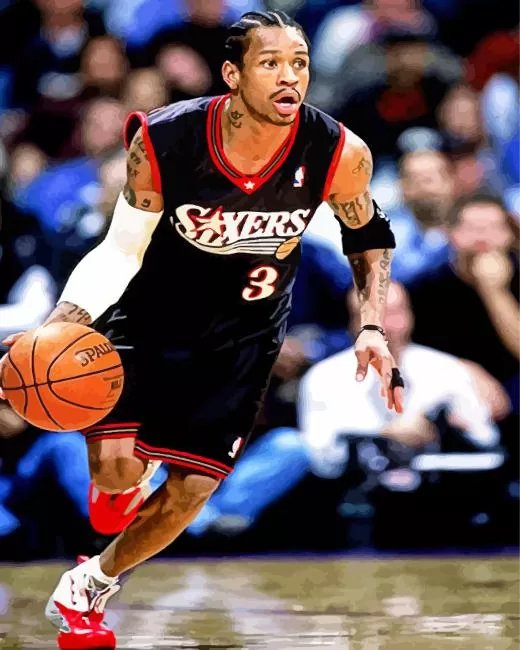 allen iverson Diamond by Numbers Allen Iverson Diamond Painting
