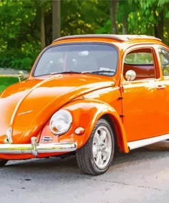 Beetle Orange Car Diamond Painting
