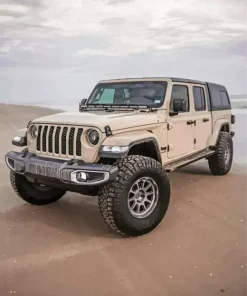 Beige Jeep Car Diamond Painting
