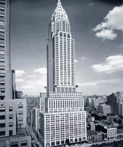 Black And White Chrysler Building NYC Diamond Painting