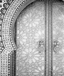 Black And White Moroccan Door Diamond Painting