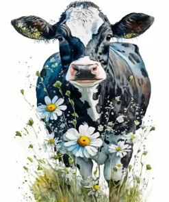 Black And White Cattle Diamond Painting