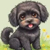 Black Cavoodle Puppy Diamond Painting
