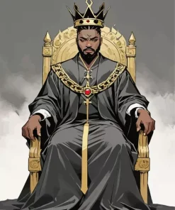 Black King Diamond Painting