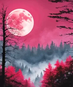 Blood Moon Forest Diamond Painting