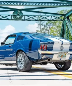 Blue 60s Mustang Diamond Painting