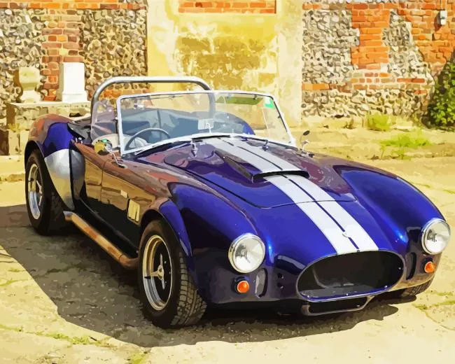 blue ac cobra Diamond With Numbers Blue Ac Cobra Diamond Painting
