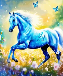 Blue Horse Diamond Painting