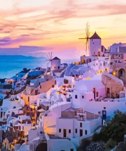 Blue Mykonos Diamond Painting