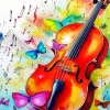 Butterfly Violin Art Diamond Painting