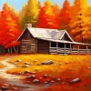 Cabin In Fall Diamond Painting
