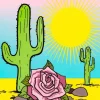 Cactus And Rose Diamond Painting