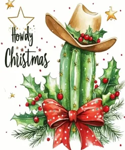 Cactus Christmas Sayings Diamond Painting