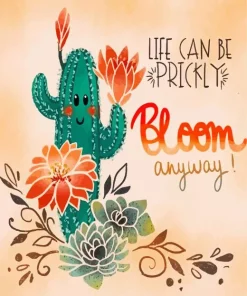 Cactus Quote Diamond Painting