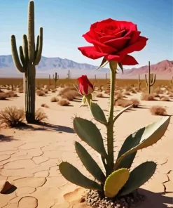 Cactus Red Flower Diamond Painting