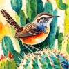 Cactus Wren Diamond Painting
