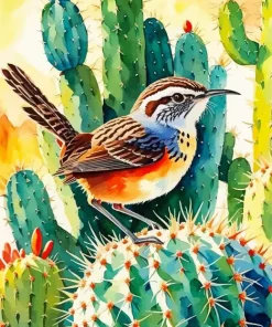 Cactus Wren Diamond Painting