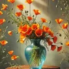 California Poppy Vase Diamond Painting