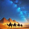 Camel And Pyramids Silhouette Diamond Painting