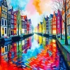 Canal Houses Amsterdam Art Diamond Painting