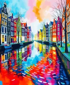 Canal Houses Amsterdam Art Diamond Painting