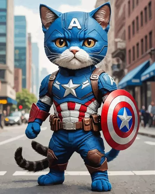 captain america cat Diamond Paintings Captain America Cat Diamond Painting