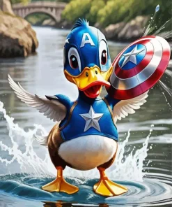 Captain America Duck Diamond Painting