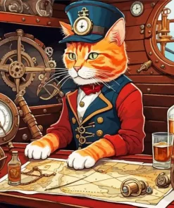 Captain Meow Diamond Painting