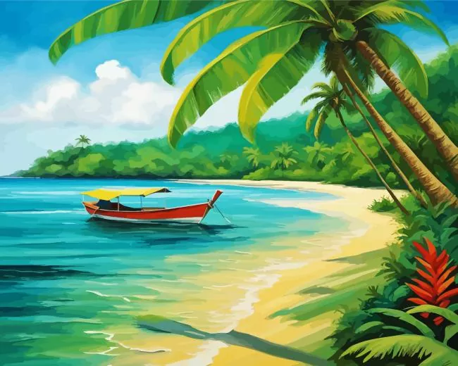 caribbean fishing boat Diamond Paintings Caribbean Fishing Boat Diamond Painting