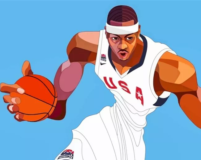 carmelo anthony art Diamond by Numbers Carmelo Anthony Art Diamond Painting