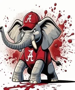 Cartoon Alabama Elephant Diamond Painting