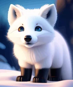 Cartoon Arctic Fox Diamond Painting