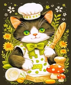 Cartoon Cat Chef Diamond Painting