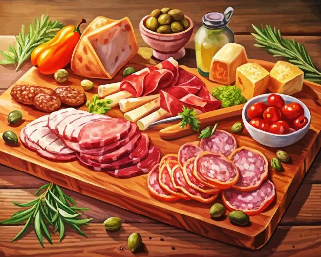 cartoon charcuterie board Diamond Paintings Cartoon Charcuterie Board Diamond Painting