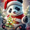 Cartoon Christmas Panda Diamond Painting