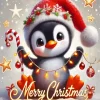 Cartoon Christmas Penguin Diamond Painting